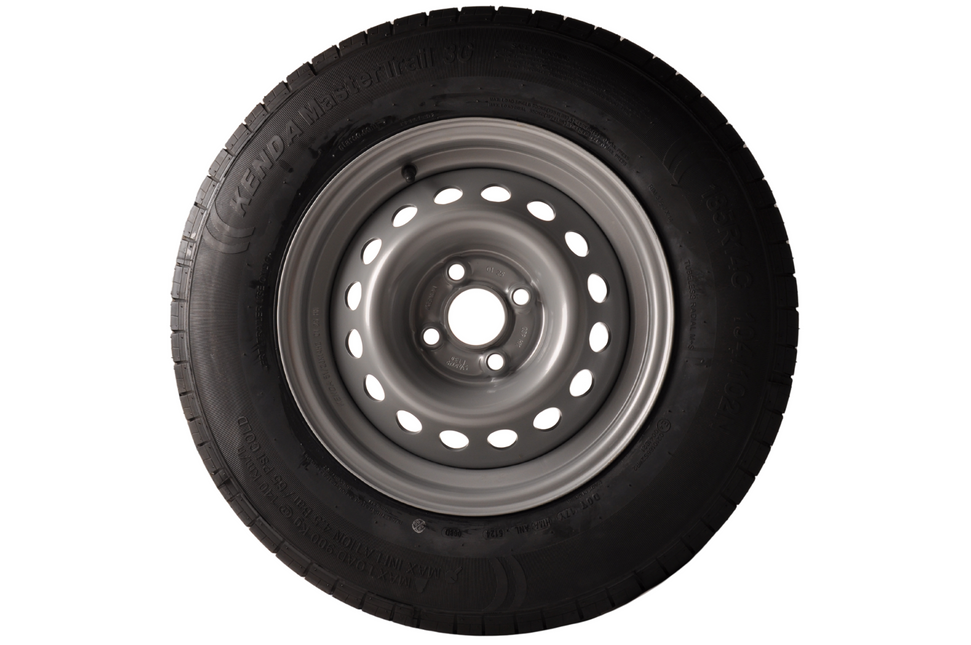 Kenda Komplettrad Anhänger - 185R14C - Lochkreis: 4x100 - Tragfähigkeit: 750 kg - Nabendurchmesser: 57 mm
