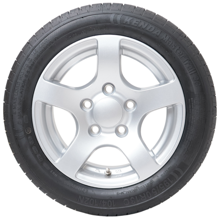 Kenda Komplettrad Anhänger - 195/50R13 - Leichtmetallfelge - Lochkreis: 5x112 - Tragfähigkeit: 900 kg - Nabendurchmesser: 67 mm - ET30