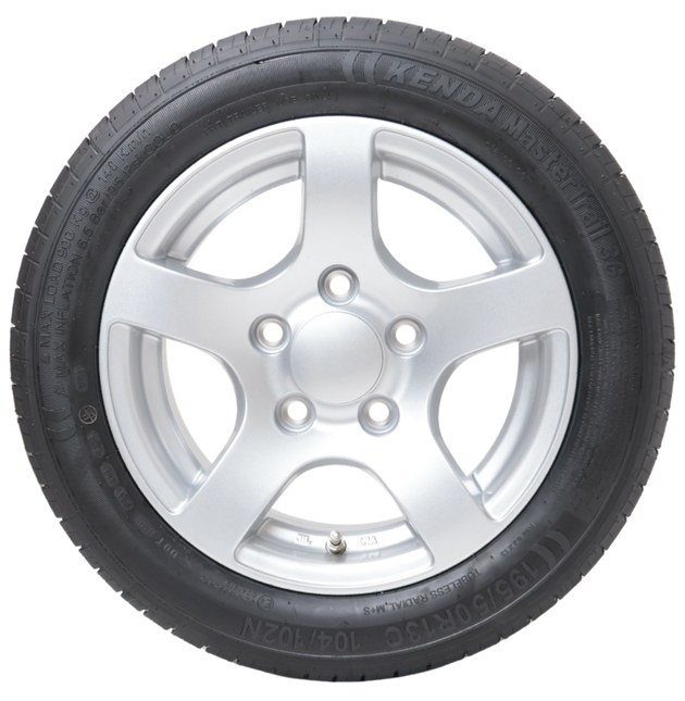 Kenda Komplettrad Anhänger - 195/50R13 - Leichtmetallfelge - Lochkreis: 5x112 - Tragfähigkeit: 900 kg - Nabendurchmesser: 67 mm - ET30