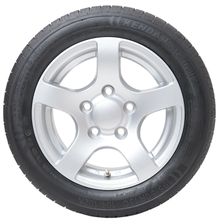 Kenda Komplettrad Anhänger - 195/50R13 - Leichtmetallfelge - Lochkreis: 5x112 - Tragfähigkeit: 900 kg - Nabendurchmesser: 67 mm - ET30