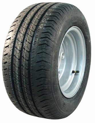 Kenda Komplettrad Anhänger - 195/55R10C - Lochkreis: 5x140 - Tragfähigkeit: 750 kg - Nabendurchmesser: 94 mm - 10PR