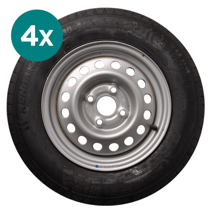 Kenda Satz mit 4 Kompletträder - 155/80R13 - Lochkreis: 4x100 - Tragfähigkeit: 500 kg - Nabendurchmesser: 57 mm