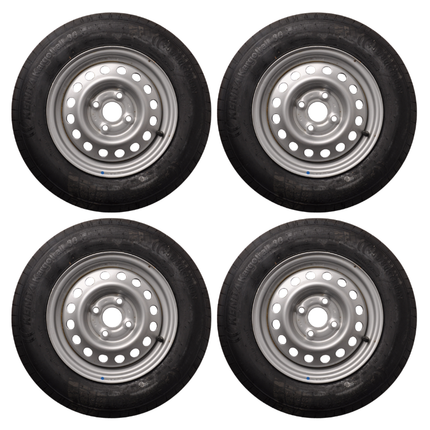 Kenda Satz mit 4 Kompletträder - 155/80R13 - Lochkreis: 4x100 - Tragfähigkeit: 500 kg - Nabendurchmesser: 57 mm