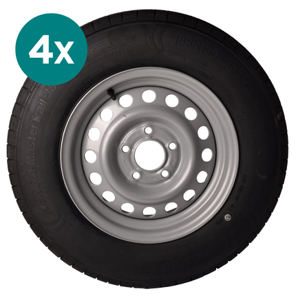Kenda Satz mit 4 Kompletträder - 185R14C - Lochkreis: 5x112 - Tragfähigkeit: 900 kg - Nabendurchmesser: 67 mm