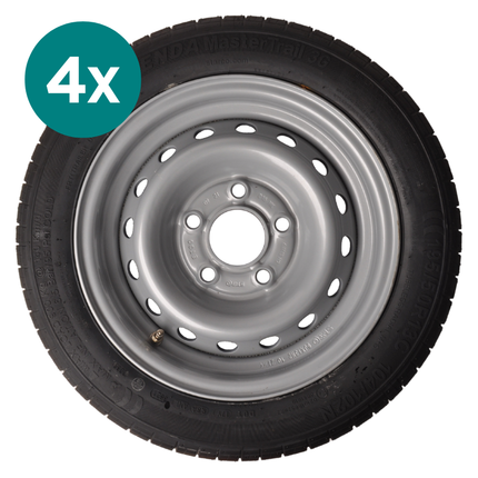 Kenda Satz mit 4 Kompletträder - 195/50R13C - Lochkreis: 5x112 - Tragfähigkeit: 900 kg - Nabendurchmesser: 67 mm