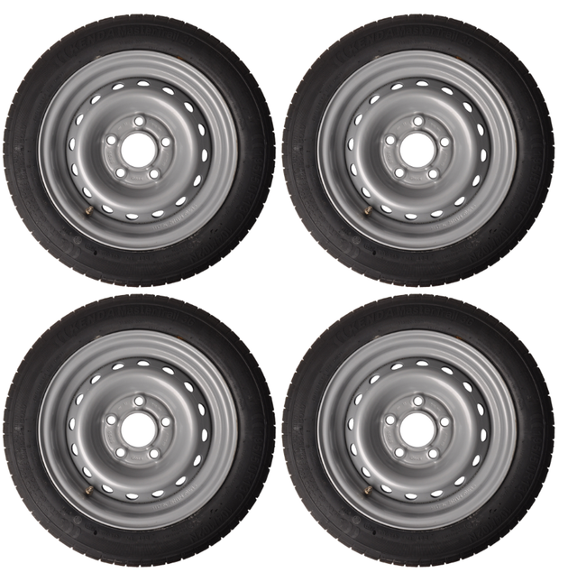 Kenda Satz mit 4 Kompletträder - 195/50R13C - Lochkreis: 5x112 - Tragfähigkeit: 900 kg - Nabendurchmesser: 67 mm