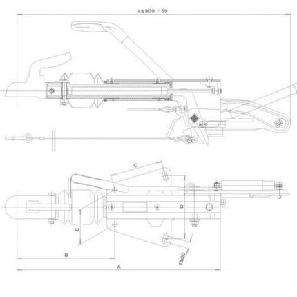 Knott Auflaufeinrichtung für Anhänger KF14 (1400 kg) V-Deichsel Auflaufbremse