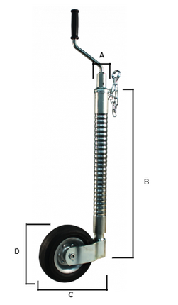Knott Ifor Williams Stützrad - 48 mm - gerieben - 200 kg - Stahlfelge