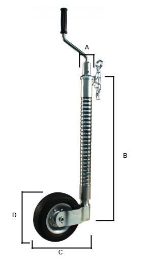Knott Ifor Williams Stützrad - 48 mm - gerieben - 200 kg - Stahlfelge