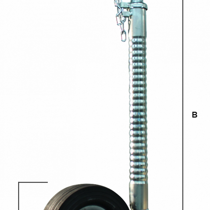 Knott Ifor Williams Stützrad - 48 mm - gerippt - 250 kg - Stahlfelge