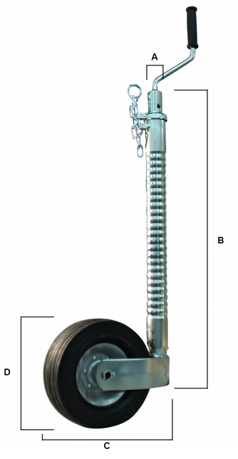 Knott Ifor Williams Stützrad - 48 mm - gerippt - 250 kg - Stahlfelge