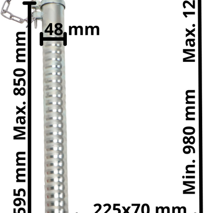 Knott Ifor Williams Stützrad - 48 mm - gerippt - Tragfähigkeit: 250 kg - Stahlfelge