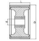 Knott Kielrolle blau - 128x75 mm - 22 mm Nabendurchmesser