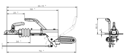 Knott Knott Auflaufeinrichtung für Anhänger - KFL12-A - maximale Anhängelast: 1300 kg - ohne Stützrad-Konsole