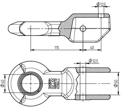 Knott Knott KF35-D1 / KF35-D2 - Verzurröse / Zugöse - rund 50 mm - 3500 kg - für gebremste Anhänger