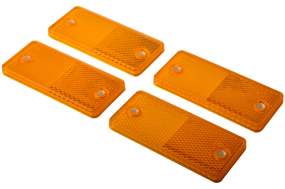 Knott Orange/gelber Reflektor 90x40 mm - Schraublöcher -  4 Stück