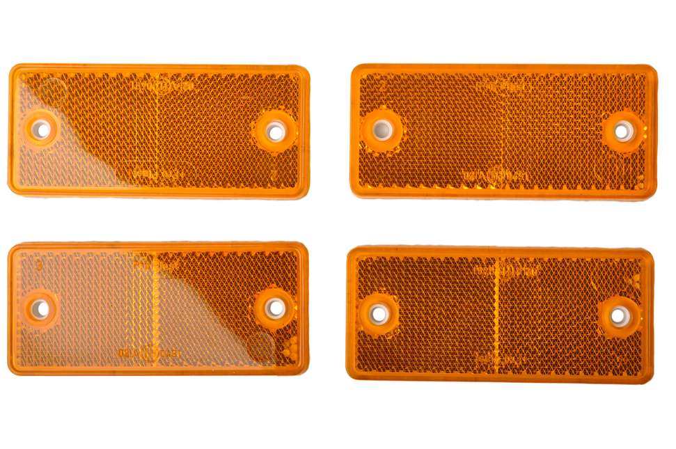 Knott Orange/gelber Reflektor 90x40 mm - Schraublöcher -  4 Stück