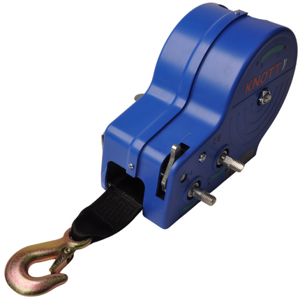 Knott Ungebremste Handwinde - 1150/575 kg - inklusive Windengurt und Lasthaken - 2 Geschwindigkeiten