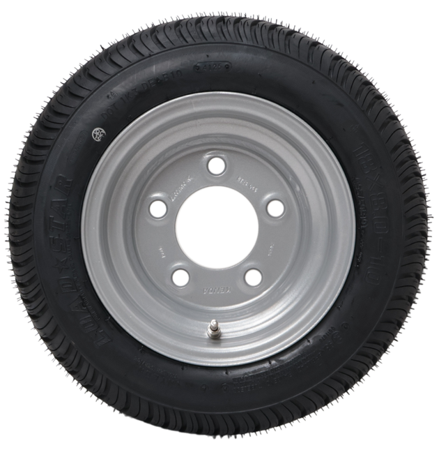 Load Star Komplettrad Anhänger - 18x8.00-10 | 195/50B10 - Lochkreis: 5x140 - Tragfähigkeit: 750 kg - Nabendurchmesser: 94 mm - 10PR