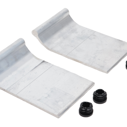 Metalmec Metalmec Aluminium-Auffahrschienen-Halterungsset - 2 Halterungen + 4 Arretierstopfen