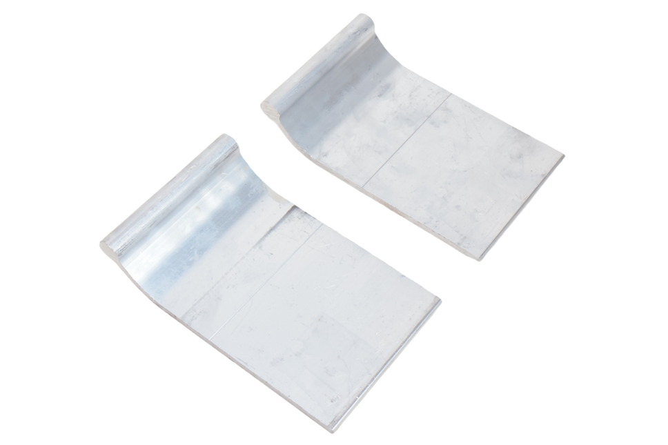 Metalmec Metalmec Aluminium-Auffahrschienen-Halterungsset - 2 Halterungen + 4 Arretierstopfen