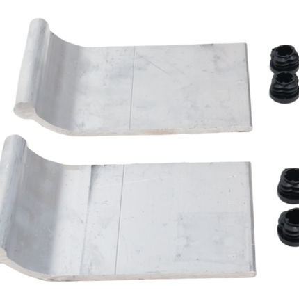 Metalmec Metalmec Aluminium-Auffahrschienen-Halterungsset - 2 Halterungen + 4 Arretierstopfen