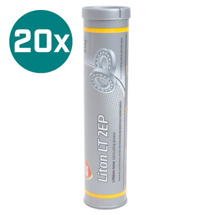 MOL-LUB Ltd. Set von 20 EP2-Fettkartuschen - 400 Gramm - universell - MOL