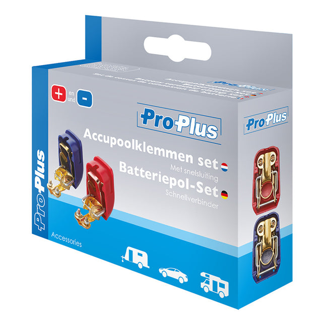 ProPlus Batterieklemmen (+) und (-) mit Schnellanschluss - 12-24V
