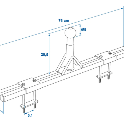 ProPlus ProPlus Deichseladapter für Fahrradträger - einfache Montage ohne Bohren - inklusive Montagematerial