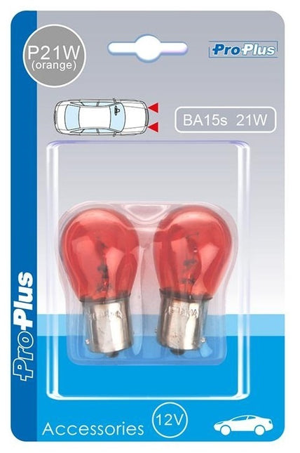 ProPlus Satz mit 2 Glühbirnen Orange, Bajonett-Glühbirne 12V 21/W ( Orangener Blinker)