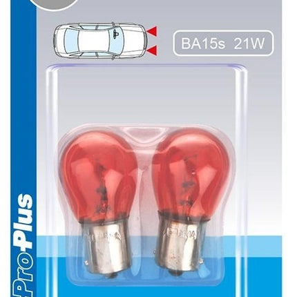 ProPlus Satz mit 2 Glühbirnen Orange , Bajonett Sockel 12V 21/W ( Orange Blinker) - 5 Stunden Anschluss