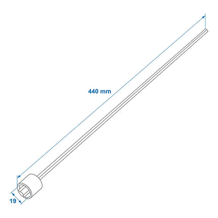 ProPlus Verlängerungsadapter 440 mm / 19 mm für Eckstütze - geeignet für fast alle Caravan-Typen