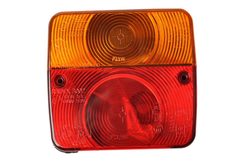 Radex Anhänger Rückleuchte - Radex 3001 - links/rechts - 100x105x50 mm - Kabeltüllenanschluss