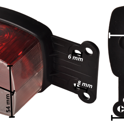 Radex Begrenzungsleuchte 901 rot/weiß auf Halter
