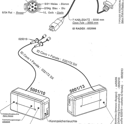 Radex Beleuchtungsset - Radex 5001 - 5 Meter Hauptkabel - 7-polig - Plug & Play