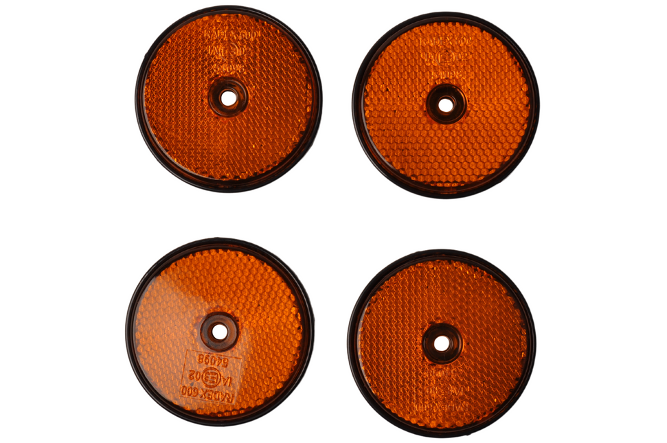 Radex Orange/gelber Radex-Reflektor 60 mm Schraublöcher rund