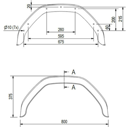 Saris Original Saris/Henra Kotflügel 13/14/15 Zoll - 800x240x380 mm - Umfang 1235 mm