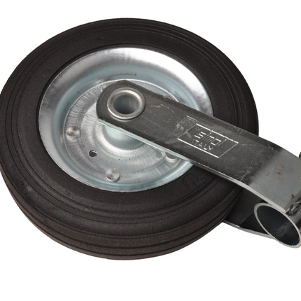Simol Premium-Stützrad 48 mm mit Seitenkurbel und Gummireifen auf Stahlfelge