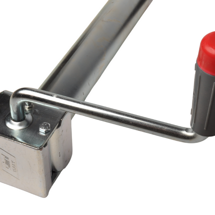Simol Premium-Stützrad 48 mm mit Seitenkurbel und Gummireifen auf Stahlfelge