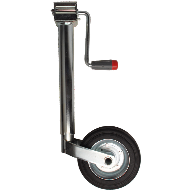 Simol Premium-Stützrad - 48 mm - Seitenkurbel und Gummireifen auf Stahlfelge