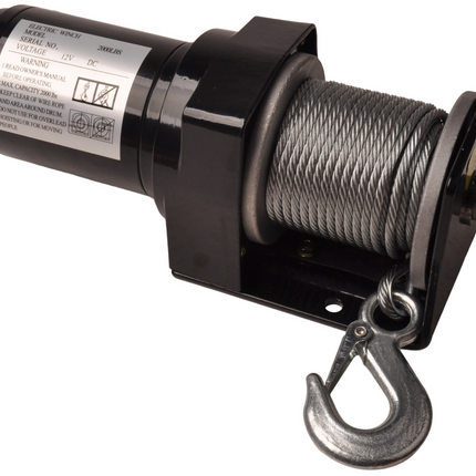 Trailer Gear Elektrische Winde 900 kg mit Stahlseil und Haken