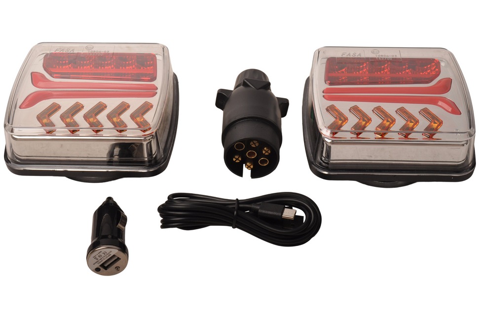 Trailer Gear Magnetische LED Beleuchtungsset - 7 polig - dynamisch & Kabellose - Plug & Play