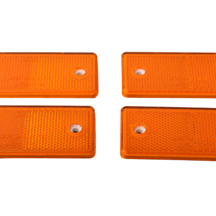 WAS Orange/gelber Reflektor 96x42 mm - selbstklebend & anschraubbar -  4 Stück