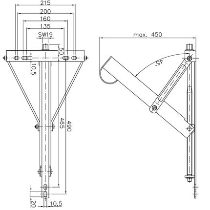 Winterhoff Set von 4 Winterhoff Nivellierstütze - maximale Tragfähigkeit: 450 kg