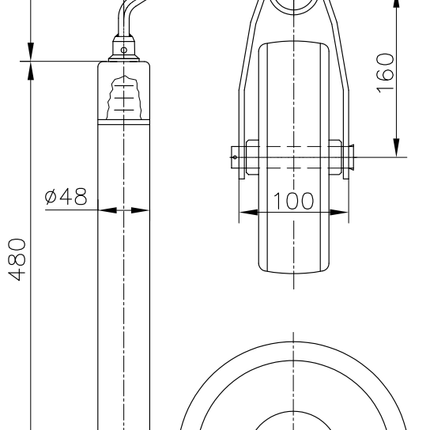 Winterhoff Stützrad Winterhoff - rund 48 mm - Stützlastwaage