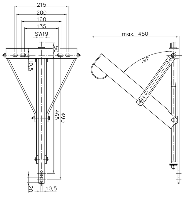 Winterhoff Winterhoff Nivellierstütze mit 450 kg maximaler Tragfähigkeit