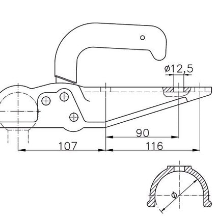 Winterhoff Winterhoff WW20-F1 - rund 60 mm - 2000 kg - ungebremste Kugelkupplung