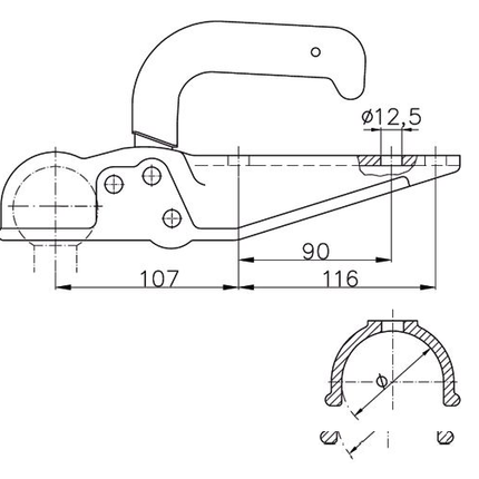 Winterhoff Winterhoff WW20-F2 - rund 70 mm - 2000 kg - ungebremste Kugelkupplung