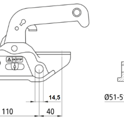 Winterhoff Winterhoff WW30-D3 - rund 50 mm - 3000 kg - gebremste Kugelkupplung