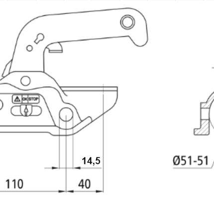 Winterhoff Winterhoff WW30-D3 - rund 50 mm - 3000 kg - gebremste Kugelkupplung